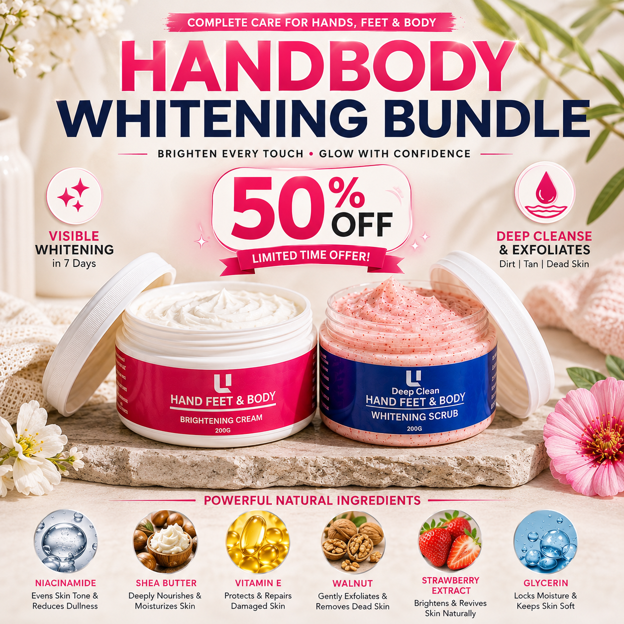 HAND FEET BODY WHITENING BUNDLE